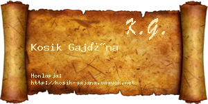 Kosik Gajána névjegykártya